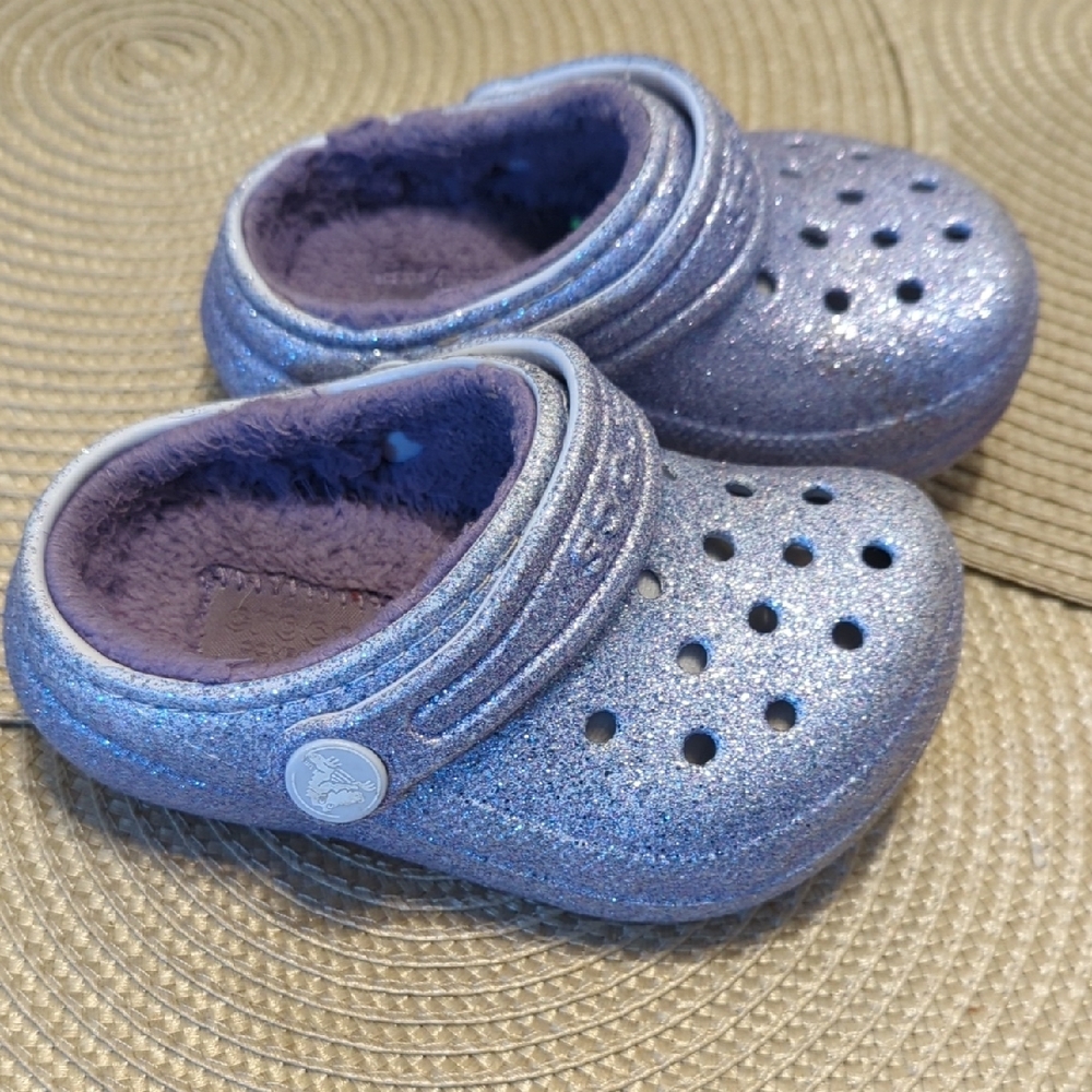 Kids Glitter Clogs - Purple